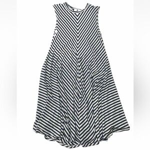 Nordstrom Girls Large 10-12 Striped Summer Dress Blue White Nautical Beach Flowy